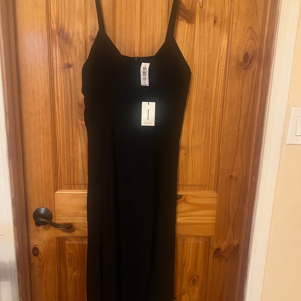 Aritzia Babaton Jacorey Black Spaghetti Strap Slip Dress